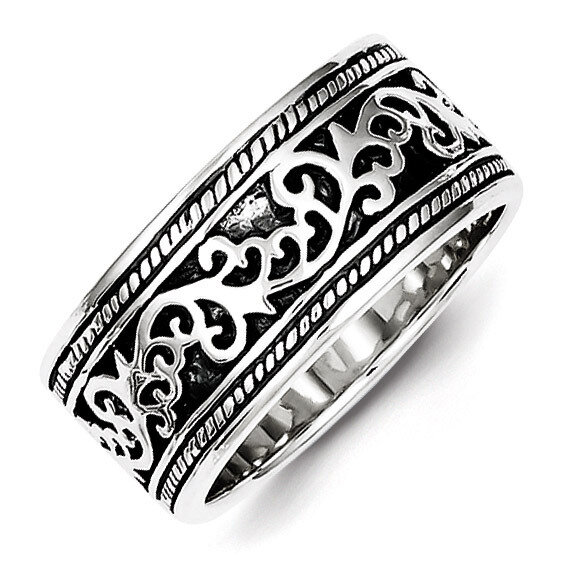 Band Antiqued Sterling Silver QR330-7