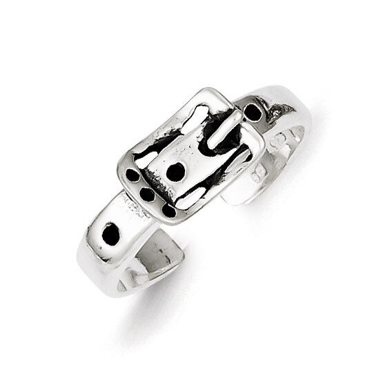 Buckle Toe Ring Antiqued Sterling Silver QR781