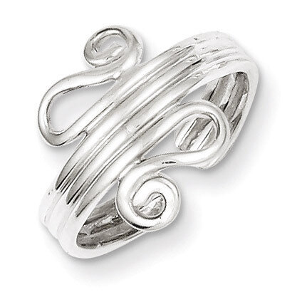 Scroll Toe Ring Sterling Silver Polished QR786