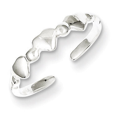 Hearts Toe Ring Sterling Silver QR817