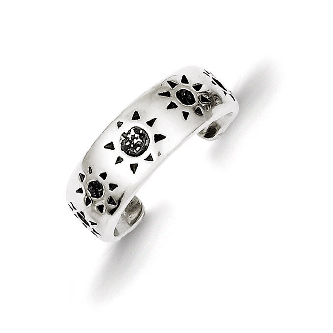 Sun Toe Ring Antiqued Sterling Silver QR829