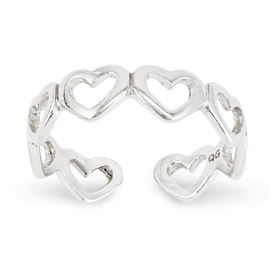 Cut-out Hearts Toe Ring Sterling Silver QR830
