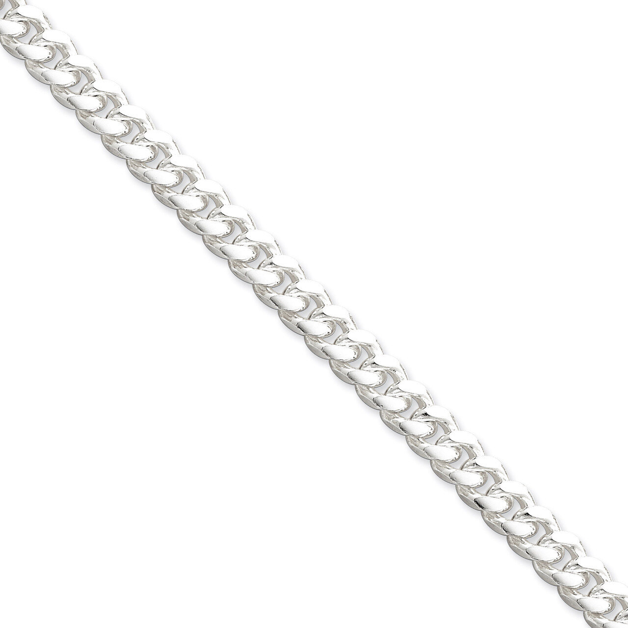 24 Inch 6.5mm Domed Curb Chain Sterling Silver QRC200-24, MPN: QRC200-24, 883957256139