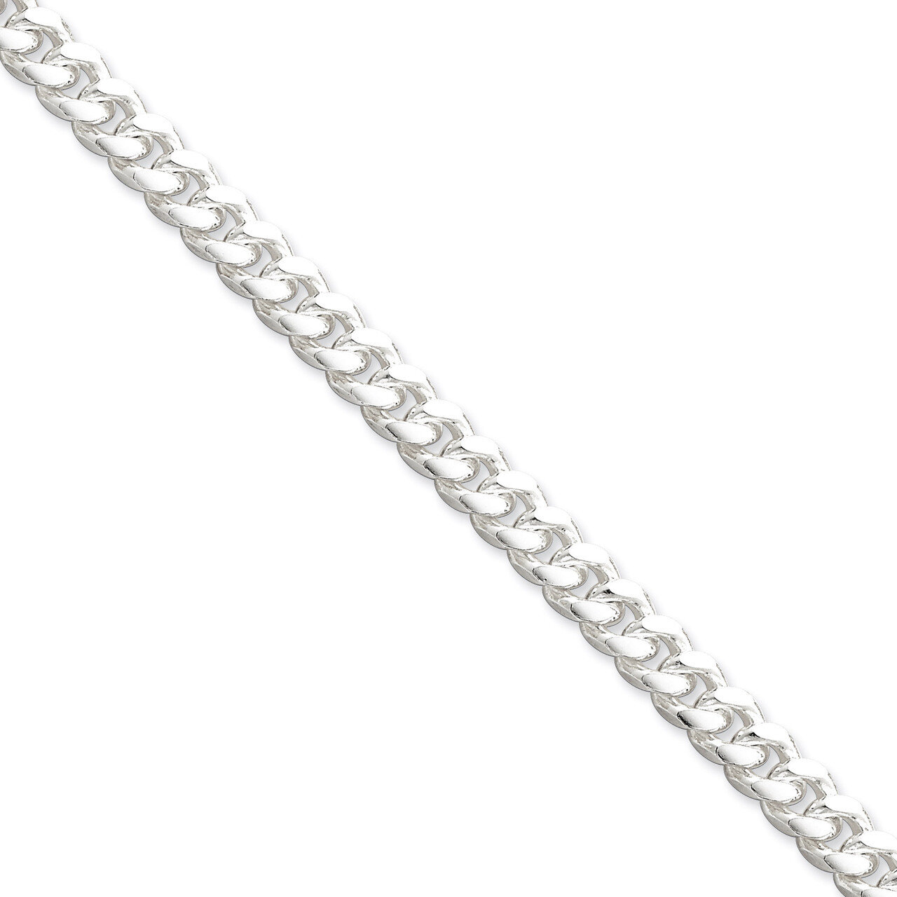 9 Inch 6.5mm Domed Curb Chain Sterling Silver QRC200-9