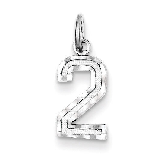 Number 2 Charm Diamond-cut Sterling Silver QSN02, MPN: QSN02, 883957120461