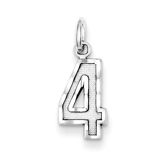 Number 4 Charm Diamond-cut Sterling Silver QSN04, MPN: QSN04, 883957120683
