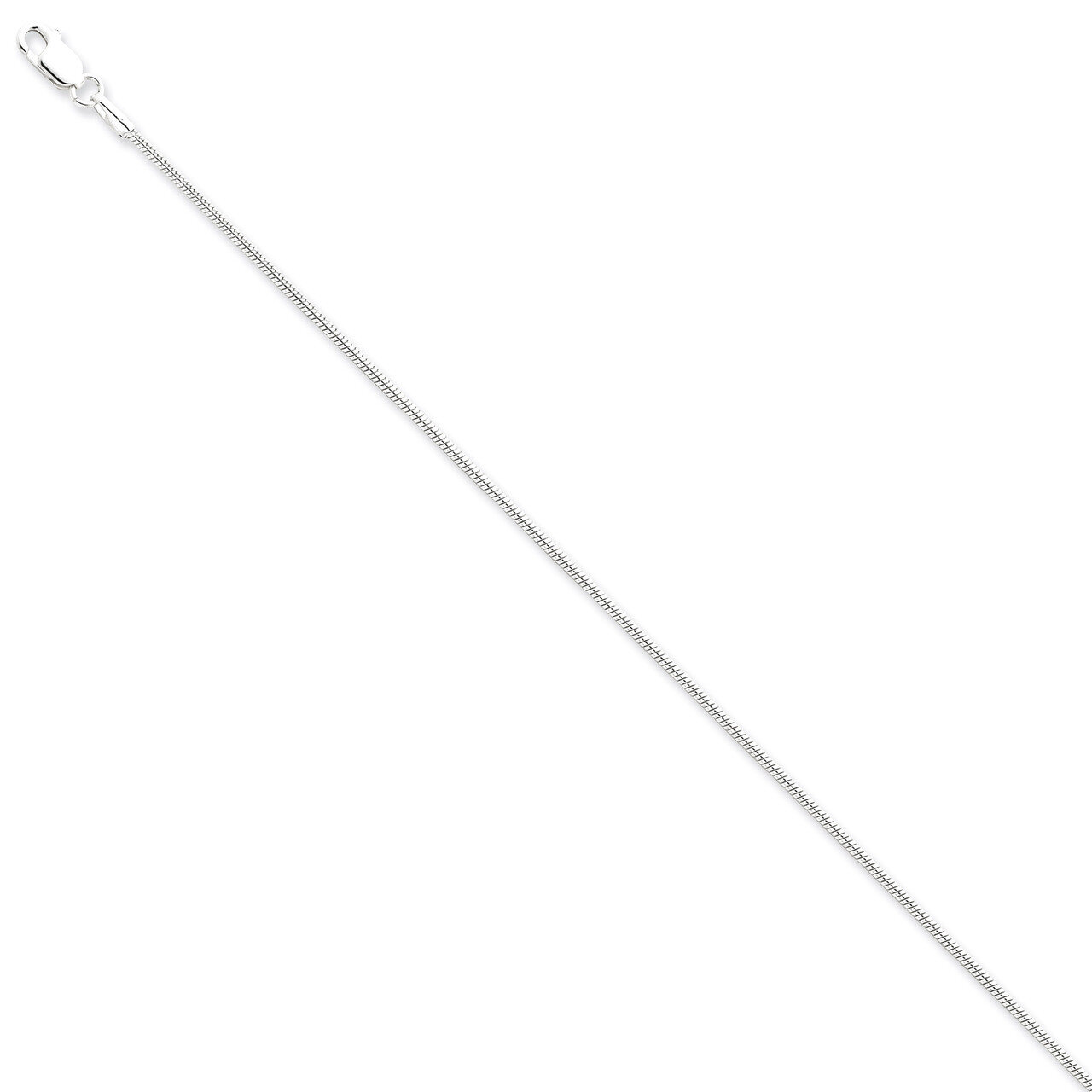9 Inch 1.25mm Round Snake Chain Sterling Silver QSN040-9, MPN: QSN040-9, 883957084763