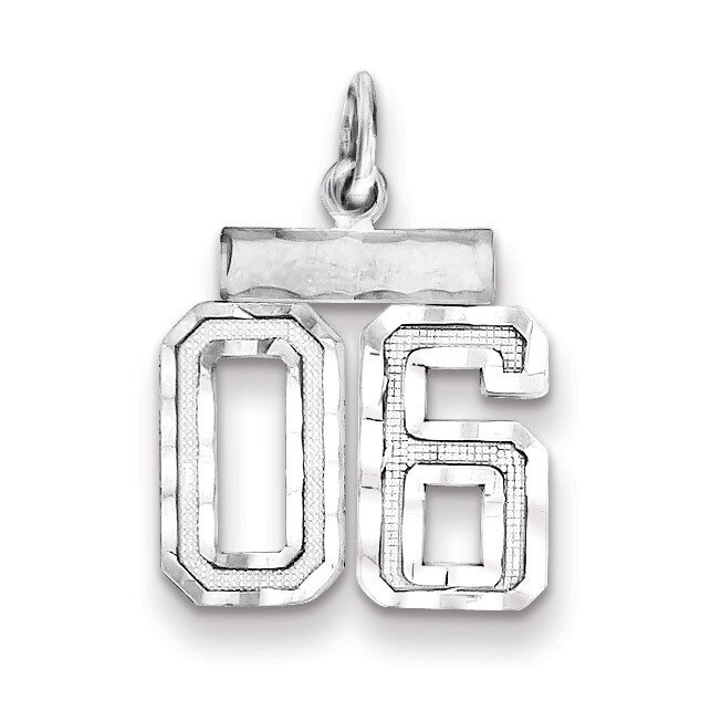 Number 06 Charm Diamond-cut Sterling Silver QSN06T, MPN: QSN06T, 883957120317