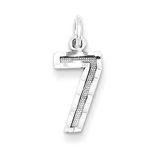Number 7 Charm Diamond-cut Sterling Silver QSN07, MPN: QSN07, 883957121581