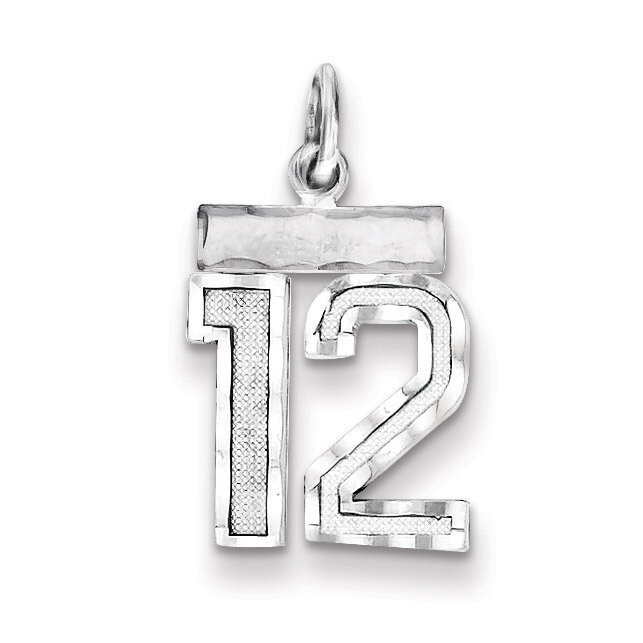 Number 12 Charm Sterling Silver QSN12