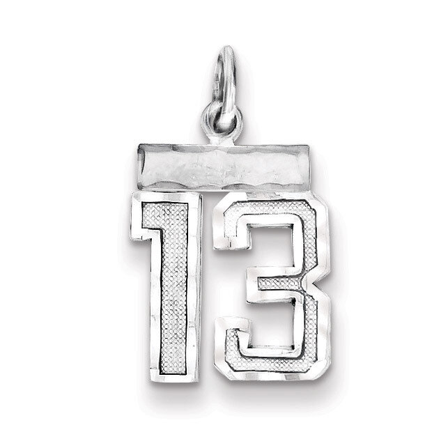 Number 13 Charm Sterling Silver QSN13