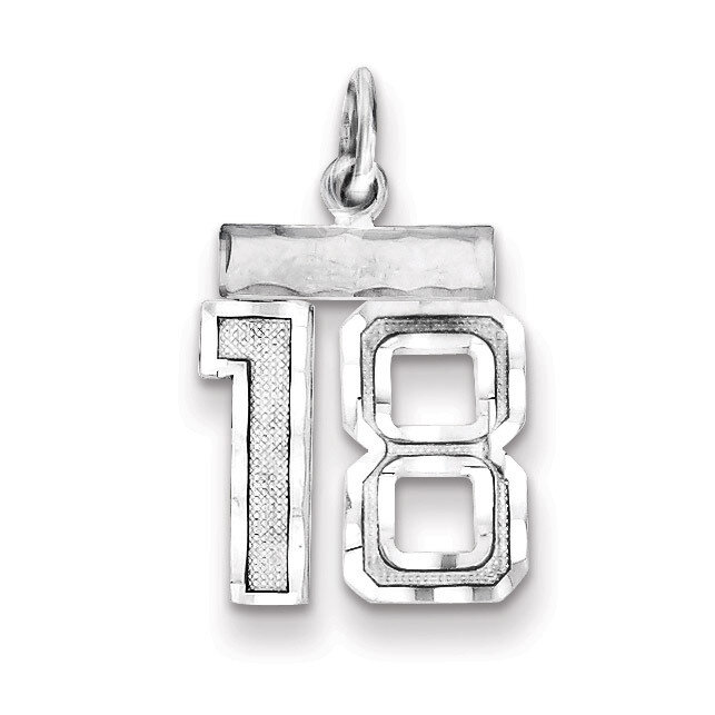 Number 18 Charm Sterling Silver QSN18