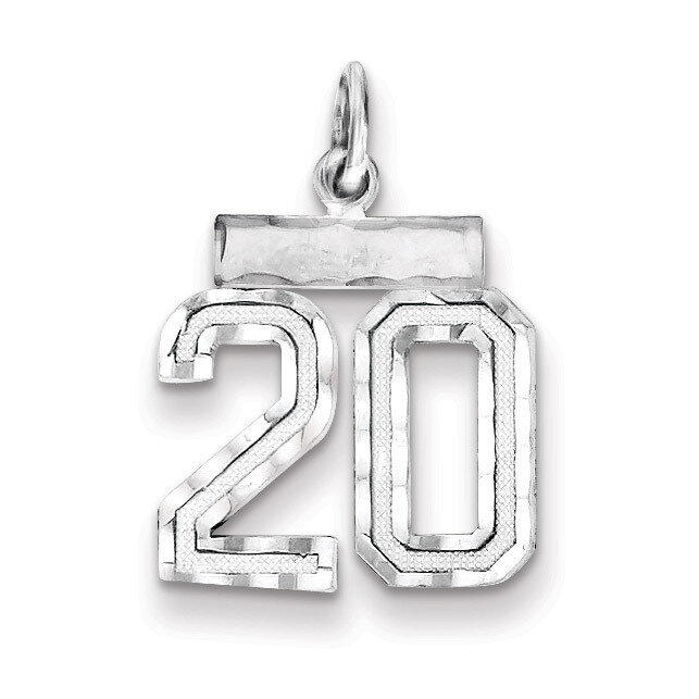 Number 20 Charm Sterling Silver QSN20