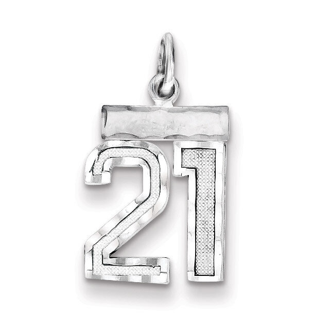 Number 21 Charm Sterling Silver QSN21, MPN: QSN21, 883957120485