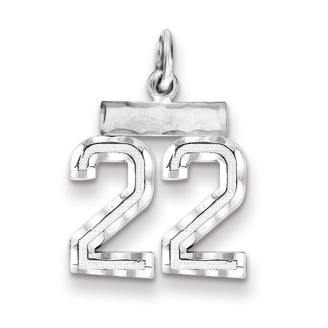 Number 22 Charm Sterling Silver QSN22