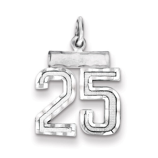 Number 25 Charm Sterling Silver QSN25