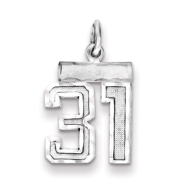 Number 31 Charm Sterling Silver QSN31