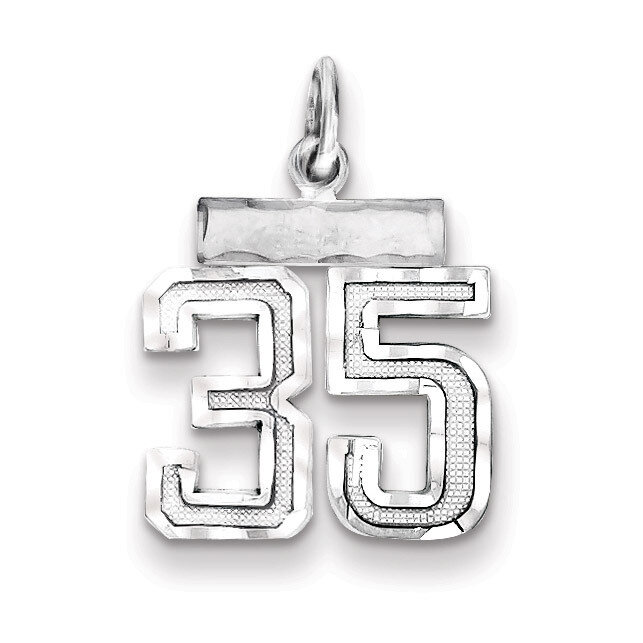 Number 35 Charm Sterling Silver QSN35