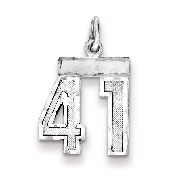 Number 41 Charm Sterling Silver QSN41