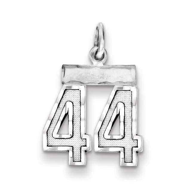 Number 44 Charm Sterling Silver QSN44