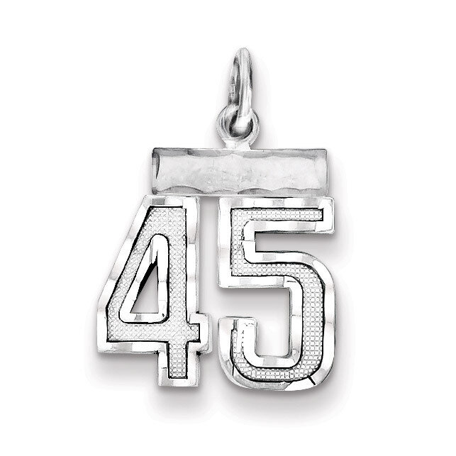 Number 45 Charm Sterling Silver QSN45