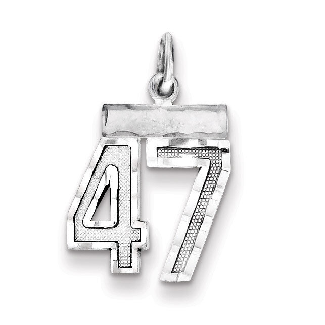 Number 47 Charm Sterling Silver QSN47