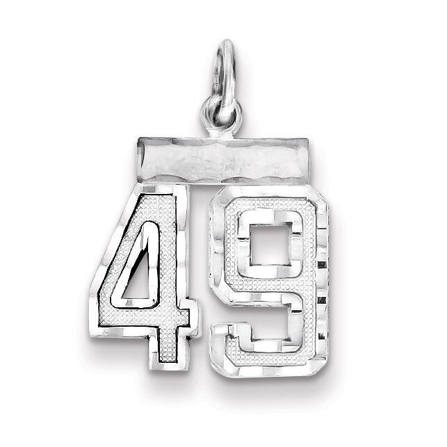 Number 49 Charm Sterling Silver QSN49, MPN: QSN49, 883957121352