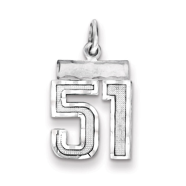 Number 51 Charm Sterling Silver QSN51, MPN: QSN51, 883957121383