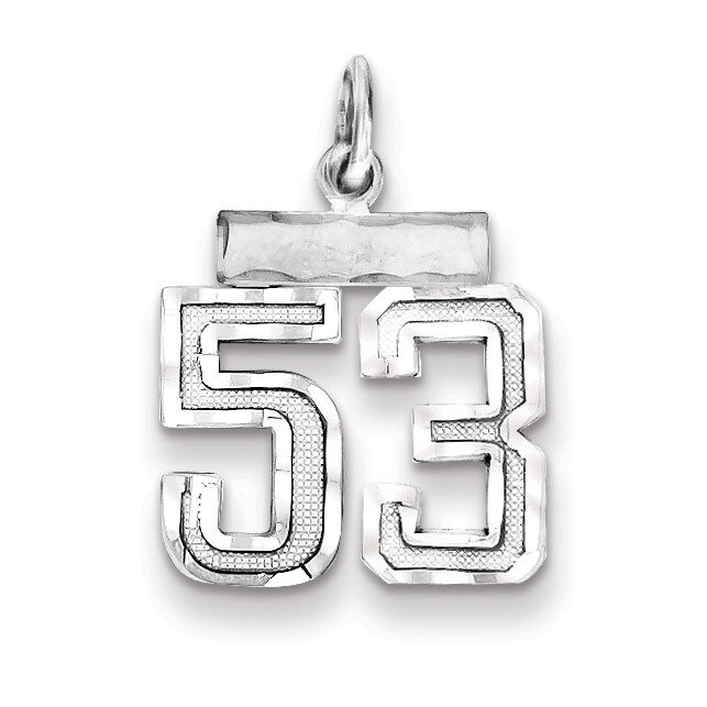 Number 53 Charm Sterling Silver QSN53
