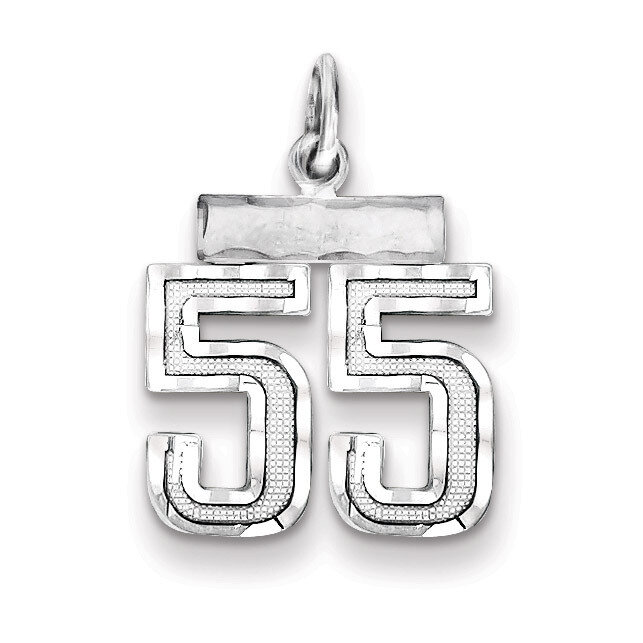 Number 55 Charm Sterling Silver QSN55