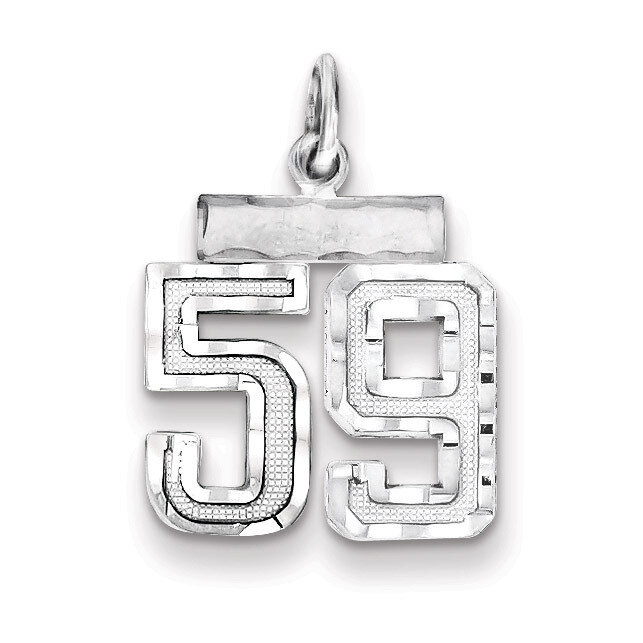 Number 59 Charm Sterling Silver QSN59, MPN: QSN59, 883957121468