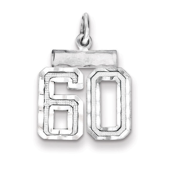 Number 60 Charm Sterling Silver QSN60