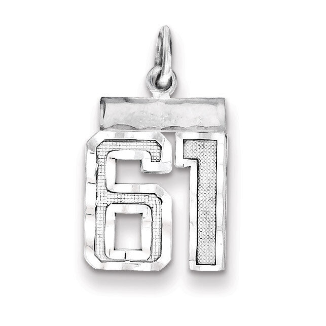 Number 61 Charm Sterling Silver QSN61, MPN: QSN61, 883957121499