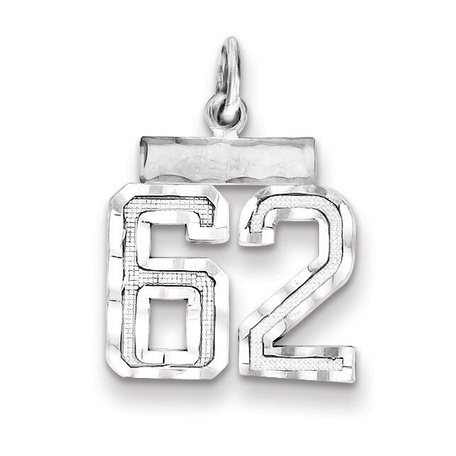 Number 62 Charm Sterling Silver QSN62, MPN: QSN62, 883957121505