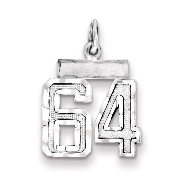 Number 64 Charm Sterling Silver QSN64, MPN: QSN64, 883957121529