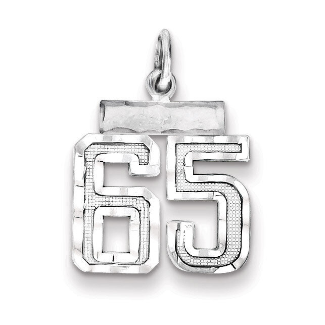 Number 65 Charm Sterling Silver QSN65