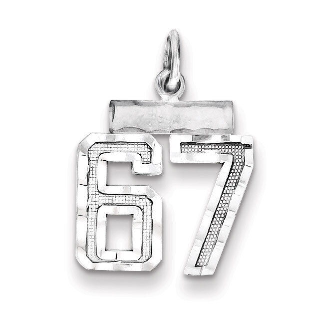 Number 67 Charm Sterling Silver QSN67, MPN: QSN67, 883957121550