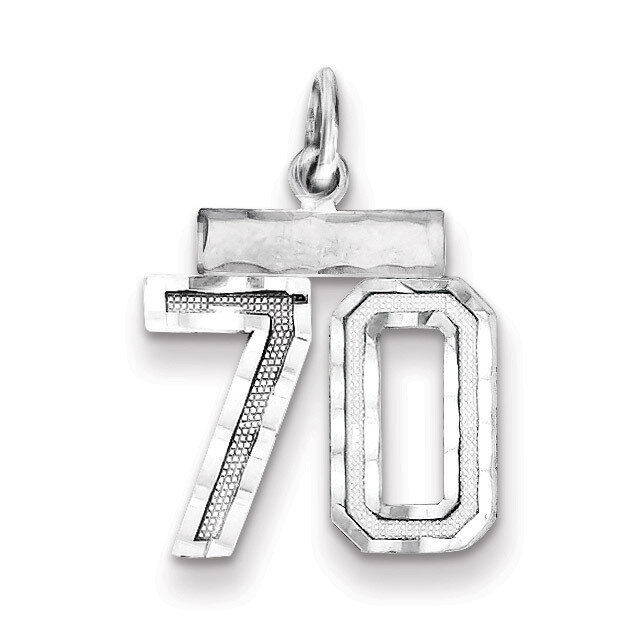 Number 70 Charm Sterling Silver QSN70
