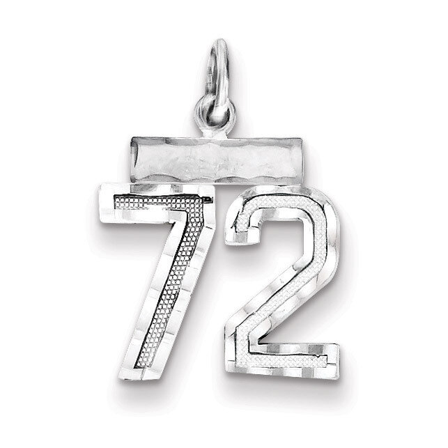 Number 72 Charm Sterling Silver QSN72, MPN: QSN72, 883957121611