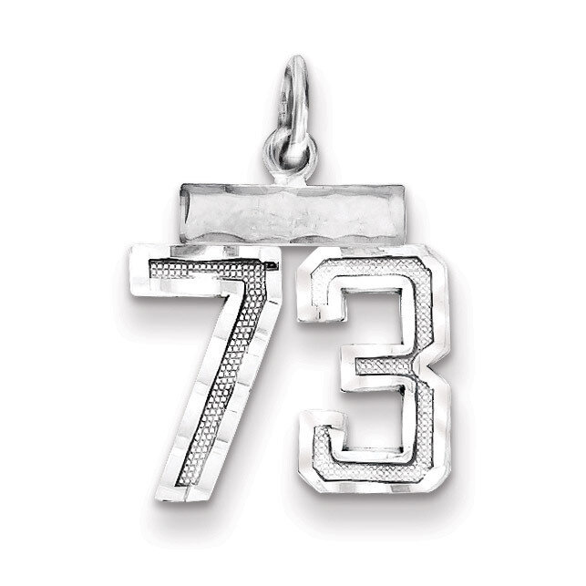Number 73 Charm Sterling Silver QSN73
