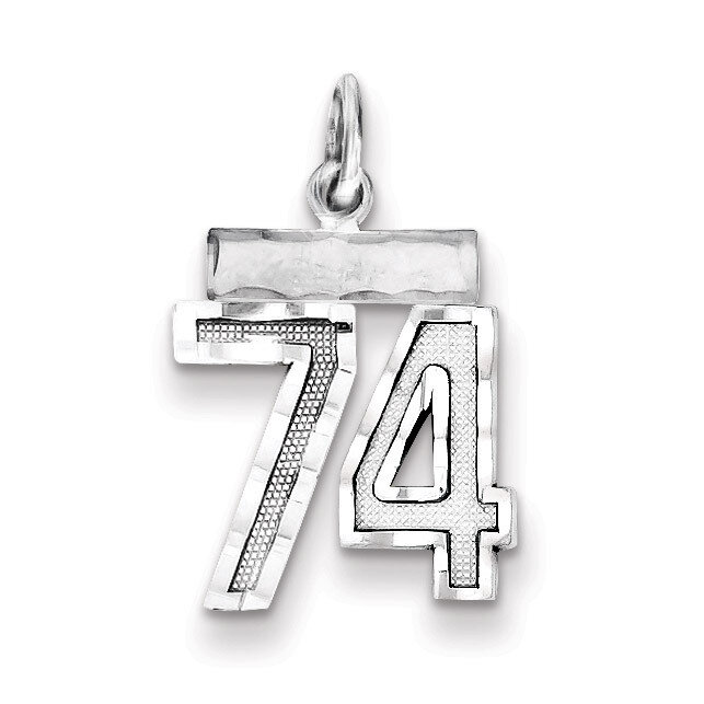 Number 74 Charm Sterling Silver QSN74, MPN: QSN74, 883957121635