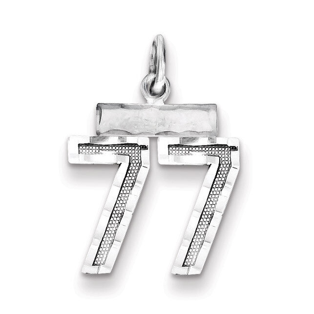 Number 77 Charm Sterling Silver QSN77