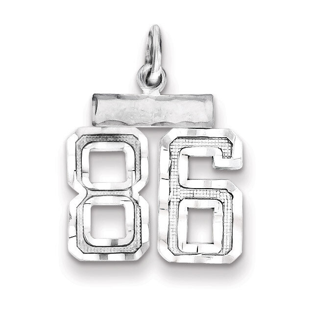 Number 86 Charm Sterling Silver QSN86