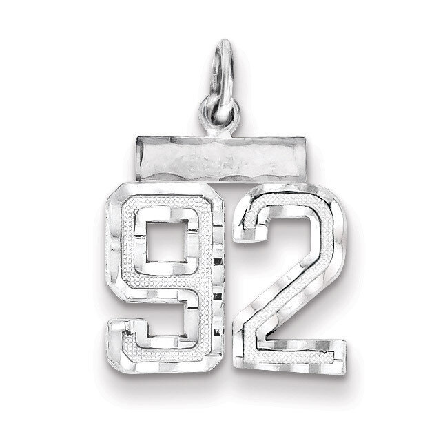 Number 92 Charm Sterling Silver QSN92
