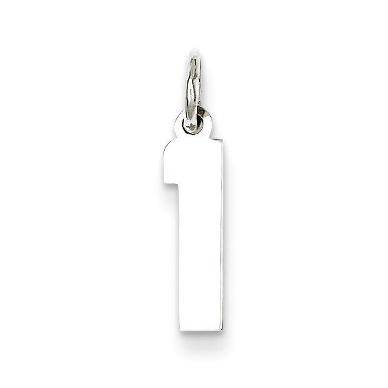 Charm Number 1 Sterling Silver Polished QSS01