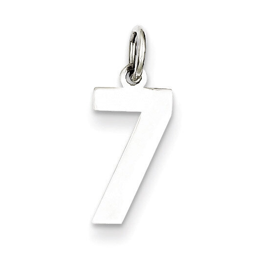 Charm Number 7 Sterling Silver Polished QSS07, MPN: QSS07, 883957101644