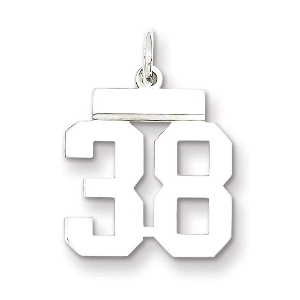 Charm Number 38 Sterling Silver Polished QSS38