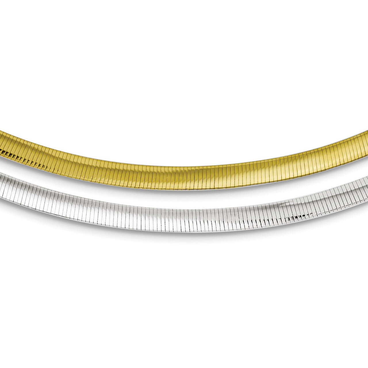 16 Inch Flash Gold-plate Reversible 5.75mm Cubetto Necklace Sterling Silver QUF48-16, MPN: QUF48-16…