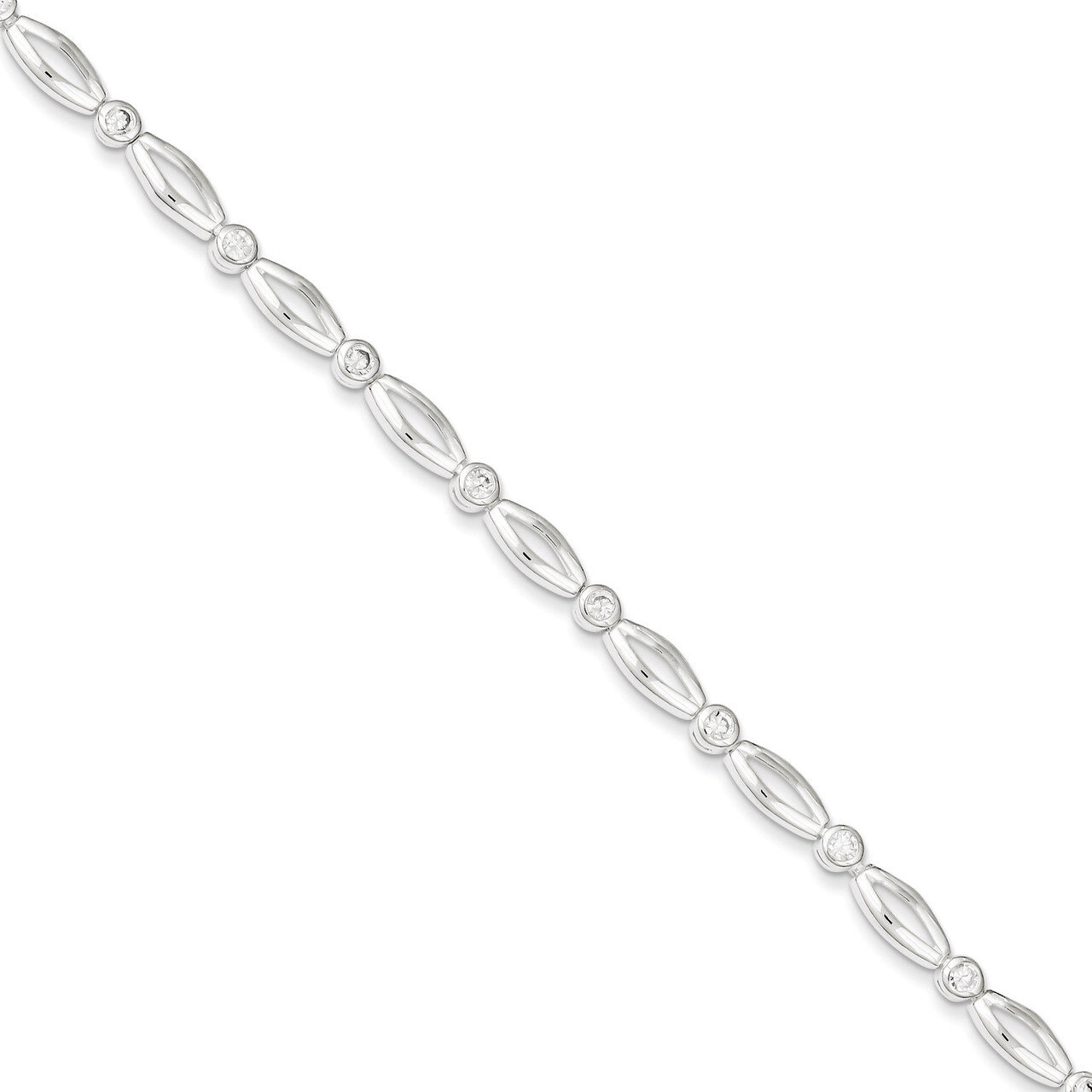 Fancy Diamond Bracelet Sterling Silver Polished QX284CZ, MPN: QX284CZ, 191101285820