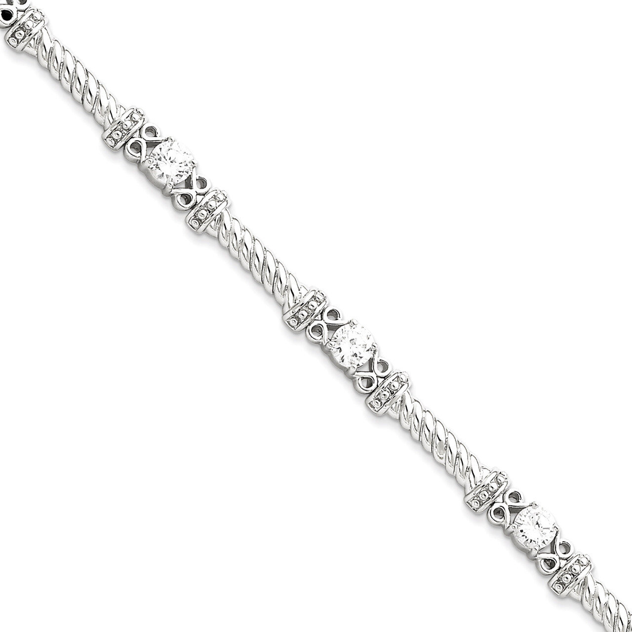 Bracelet Sterling Silver Diamond QX361CZ